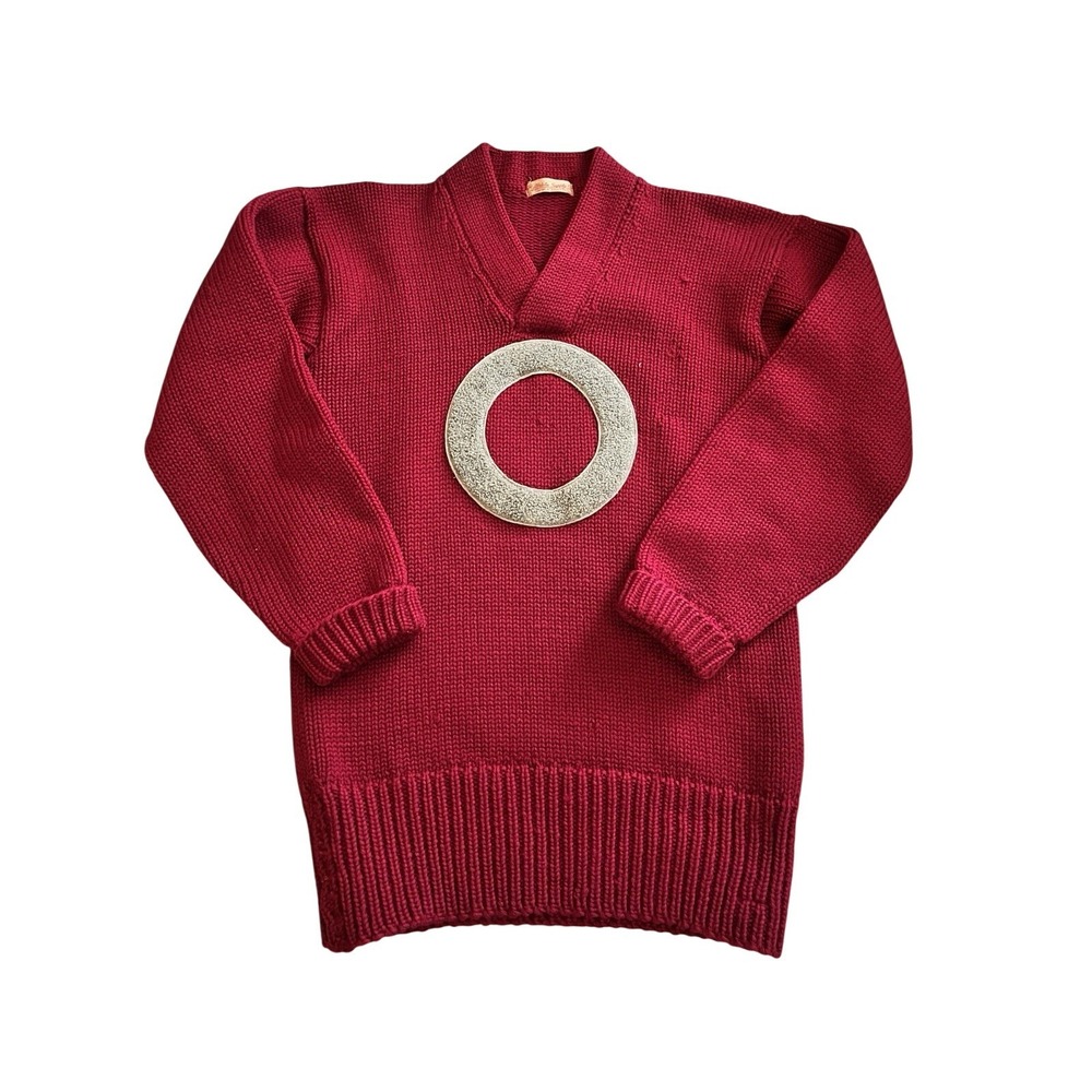 Vintage Ohio State Buckeye OSU Cheer Varsity "O" Letterman Wool Sweater Rare